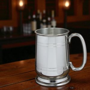 1 Pint Zinn Bierkrug Krug mit gebogenem Griff