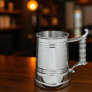 1 Pint* Pewter Beer Mug Tankard With Rope Handle