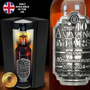 10th Wedding Anniversary Whisky Gift Set Bottle & Box 2014-2024