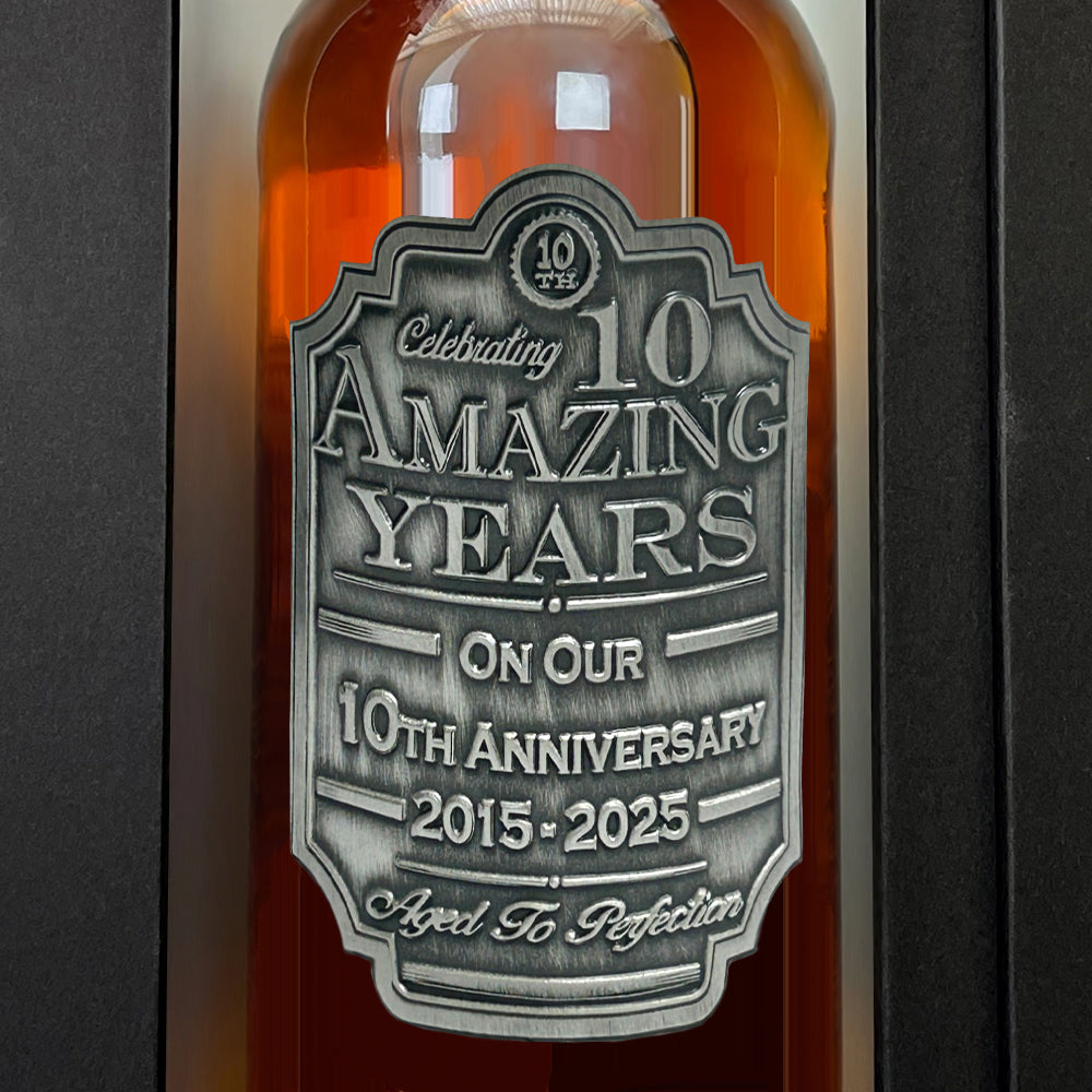 10th Wedding Anniversary Whisky Gift Set Bottle &amp; Box 2015-2025