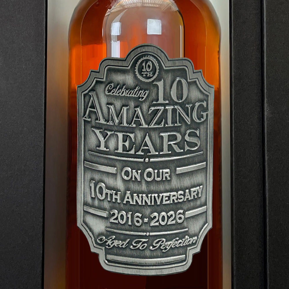 10th Wedding Anniversary Whisky Gift Set Bottle &amp; Box 2016-2026