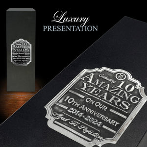 10. Jahrestag Whisky-Geschenkset Flasche &amp; Box