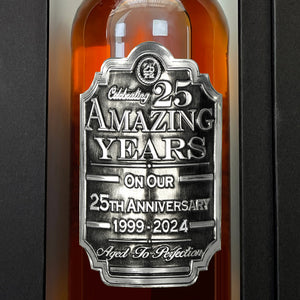 Coffret cadeau Whisky 25e anniversaire - Bouteille et boîte