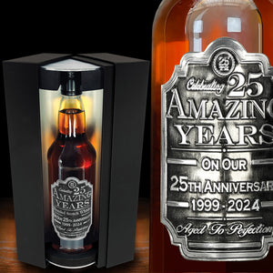 Coffret cadeau Whisky 25e anniversaire - Bouteille et boîte