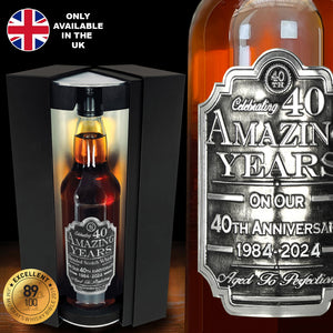 Set regalo per il 40° anniversario del whisky: bottiglia e scatola