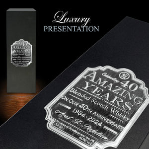 40th Anniversary Whisky Gift Set Bottle & Box 1984-2024