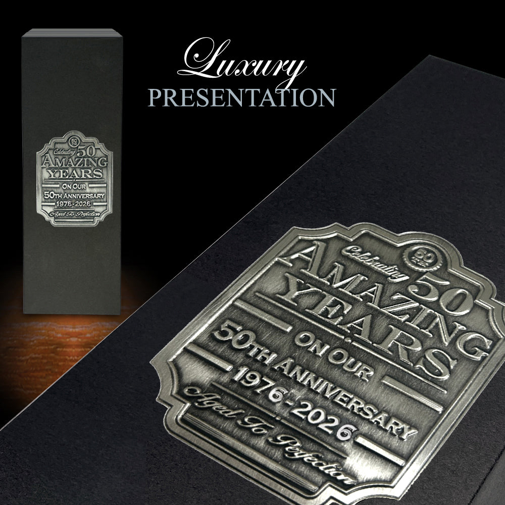 Coffret cadeau Whisky 50ème Anniversaire Bouteille &amp;amp; Boîte