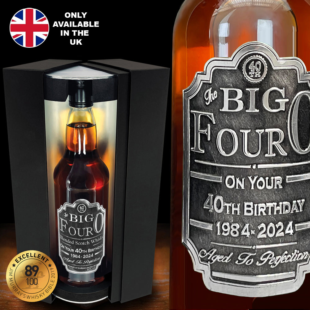 Coffret cadeau Whisky 40e anniversaire Bouteille et boîte - UK