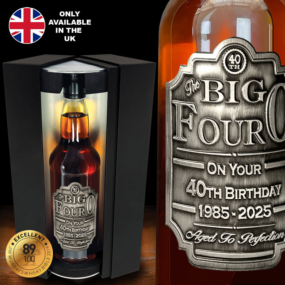 Set regalo 40° compleanno Whisky Bottiglia e scatola