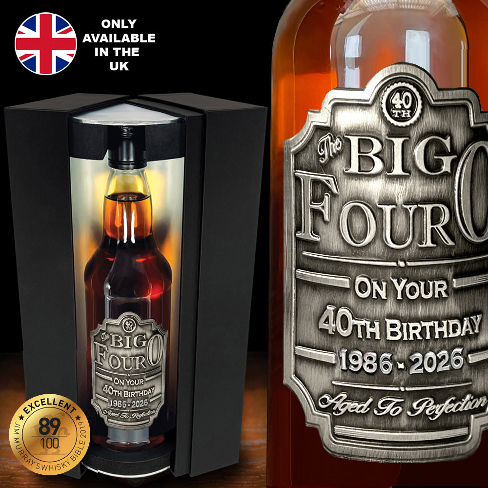 Coffret cadeau Whisky 40e anniversaire Bouteille et boîte