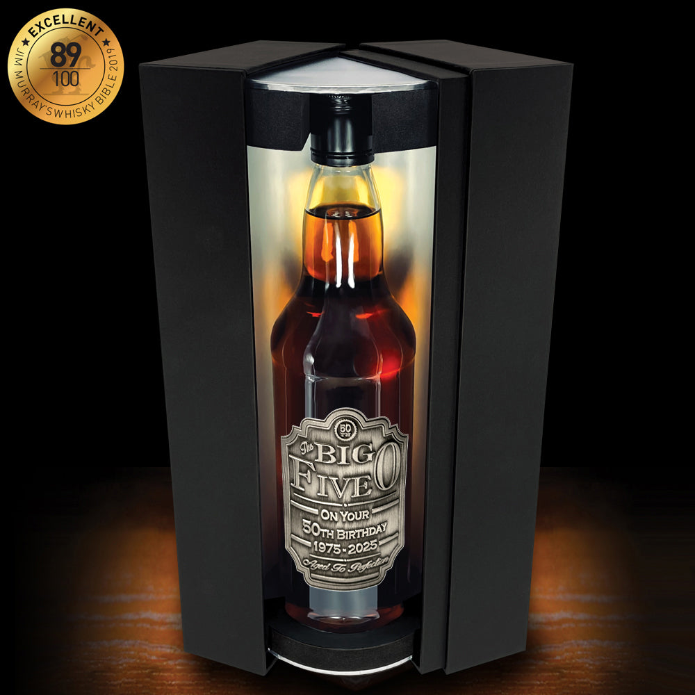 Set regalo 50° compleanno Whisky Bottiglia e scatola
