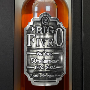 Set regalo 50° compleanno Whisky Bottiglia e scatola