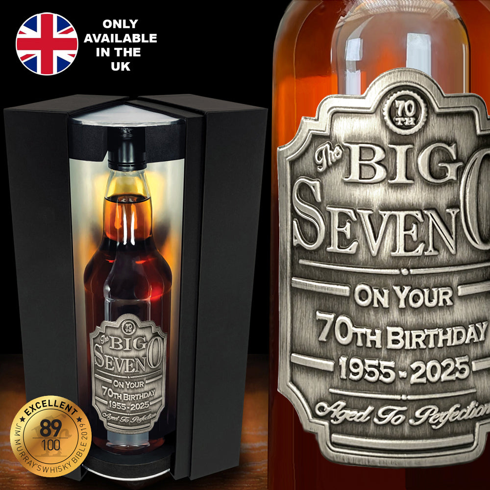 Set regalo 70° compleanno Whisky Bottiglia e scatola