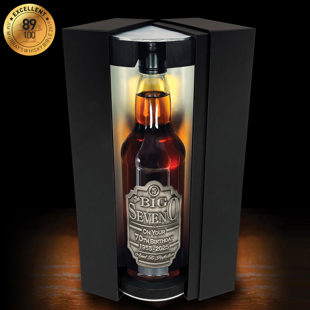 Set regalo 70° compleanno Whisky Bottiglia e scatola