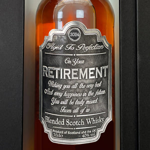 Coffret cadeau "Whisky de la retraite" - Bouteille et boîte