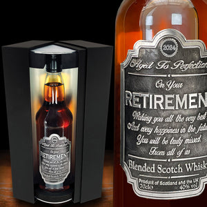 Coffret cadeau "Whisky de la retraite" - Bouteille et boîte