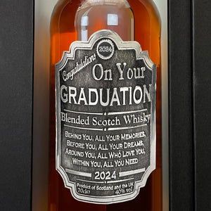 Coffret cadeau de remise de diplômes Whisky - Bouteille et boîte