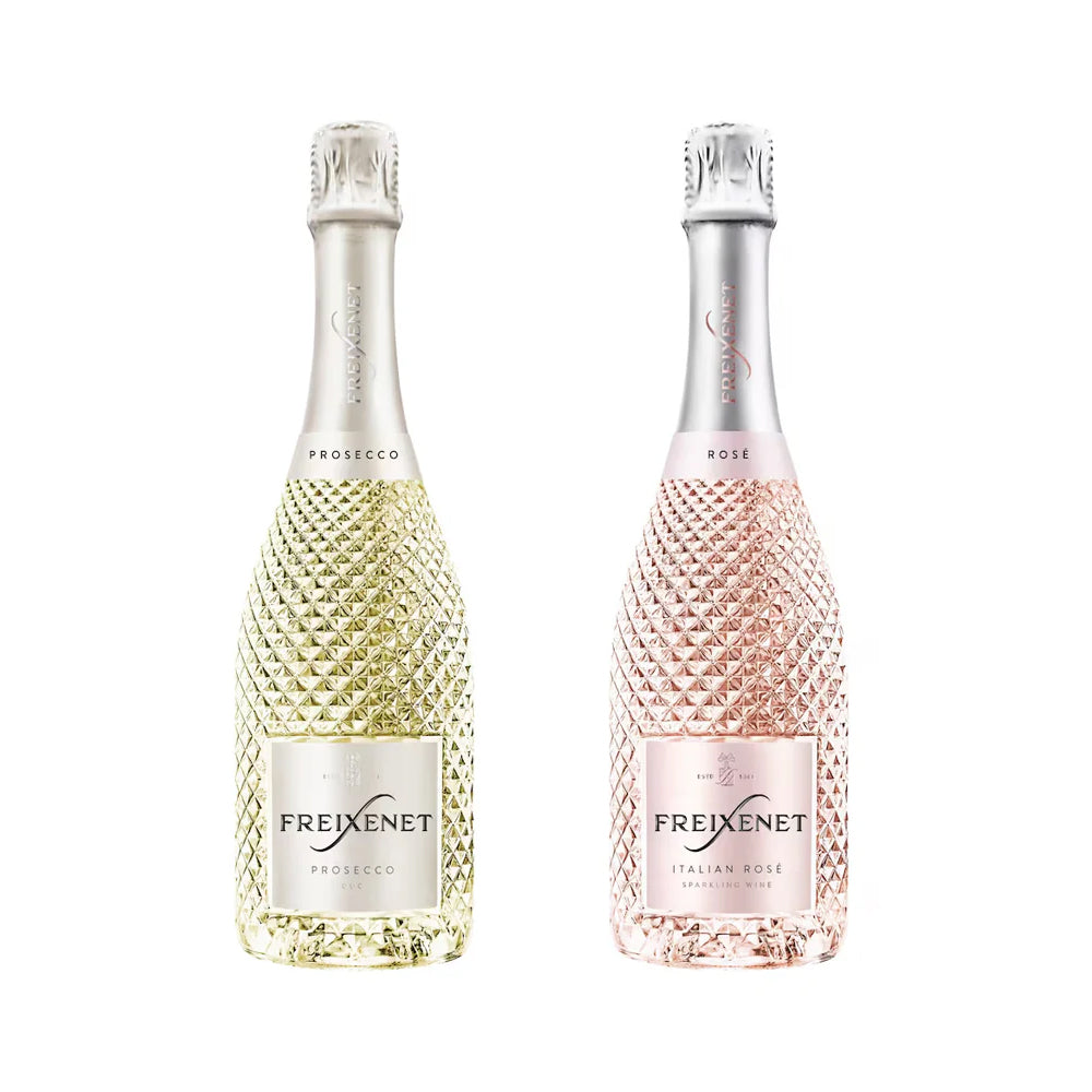 Luxury Prosecco Gift Set Includes Freixenet &amp; Freixenet Rose, 2 Personalised Flutes &amp; Truffles