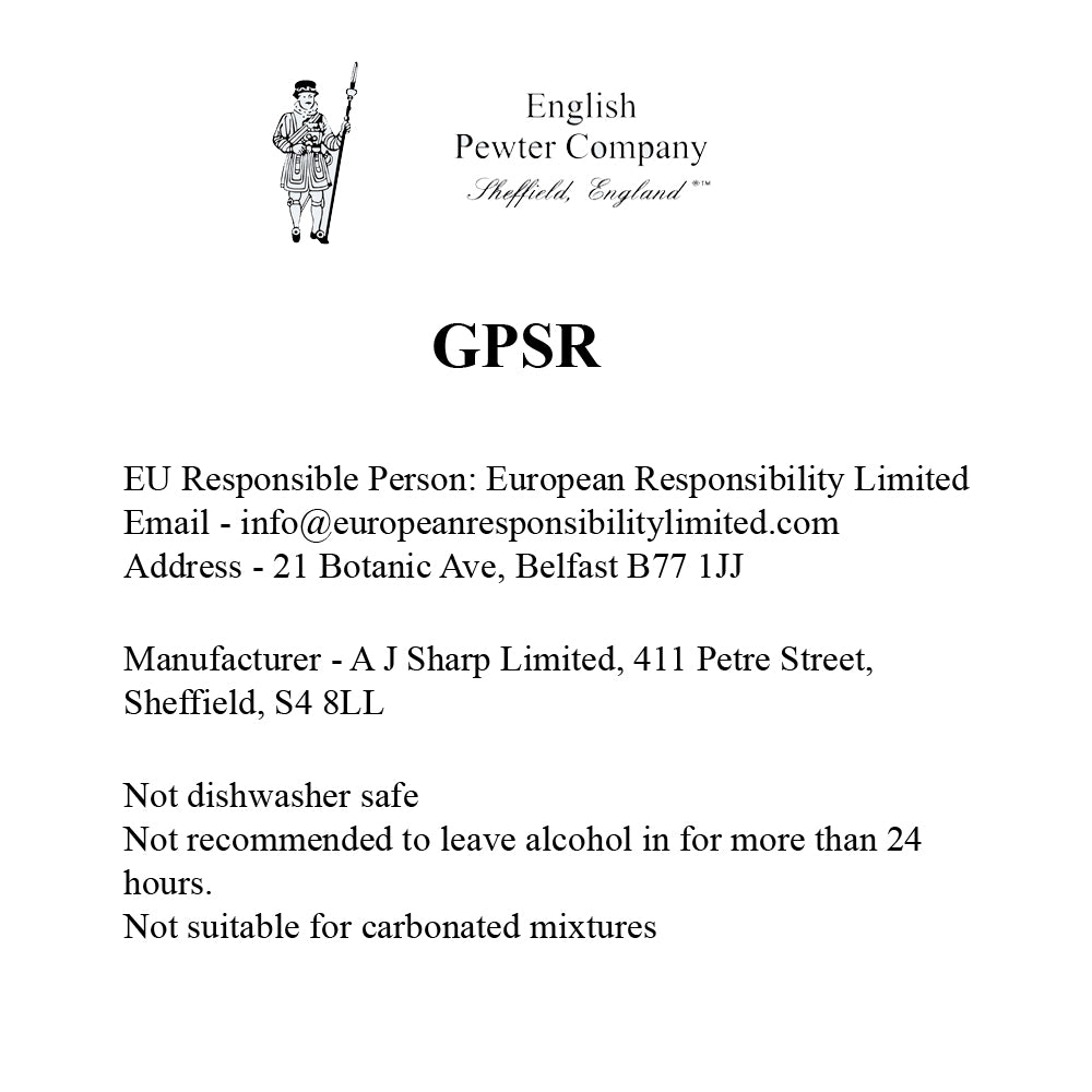 Fiaschetta rotonda da 6 once in peltro con distintivo in rame a forma di nodo celtico