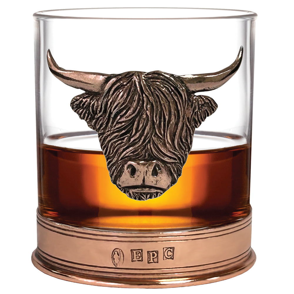 11oz Copper Majestic Stag Head Pewter Whisky Glass Tumbler