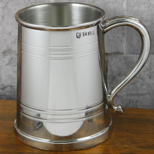 1 Pint* Heavy Style Pewter Beer Mug Tankard with Swan Handle