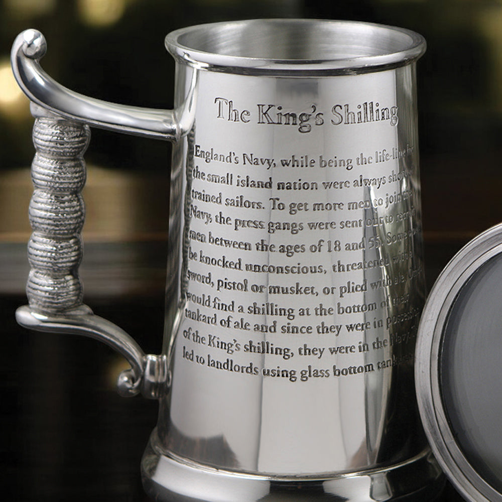 1 Pint* Heavy Style Pewter Kings Shilling Beer Mug Tankard - As Seen On TV
