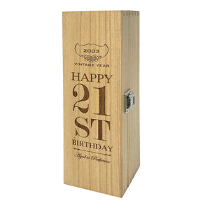 Scatola di legno con cerniera per il vino o il whisky del 2º compleanno