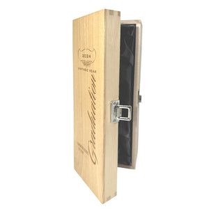 Graduation Single Hinged Champagne, Wine Or Whiskey Wooden Box 2024