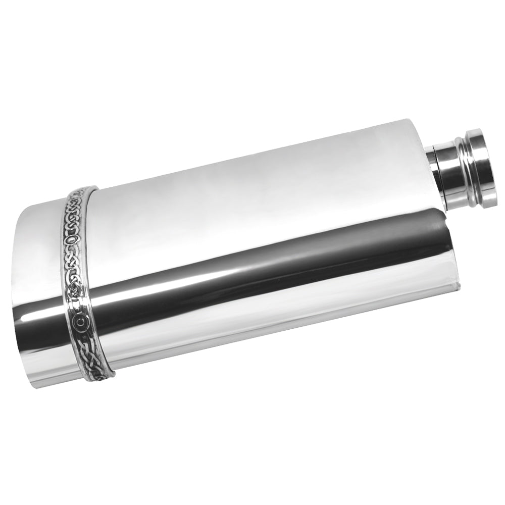 Flasque de poche 6 oz en étain avec bande celtique complexe