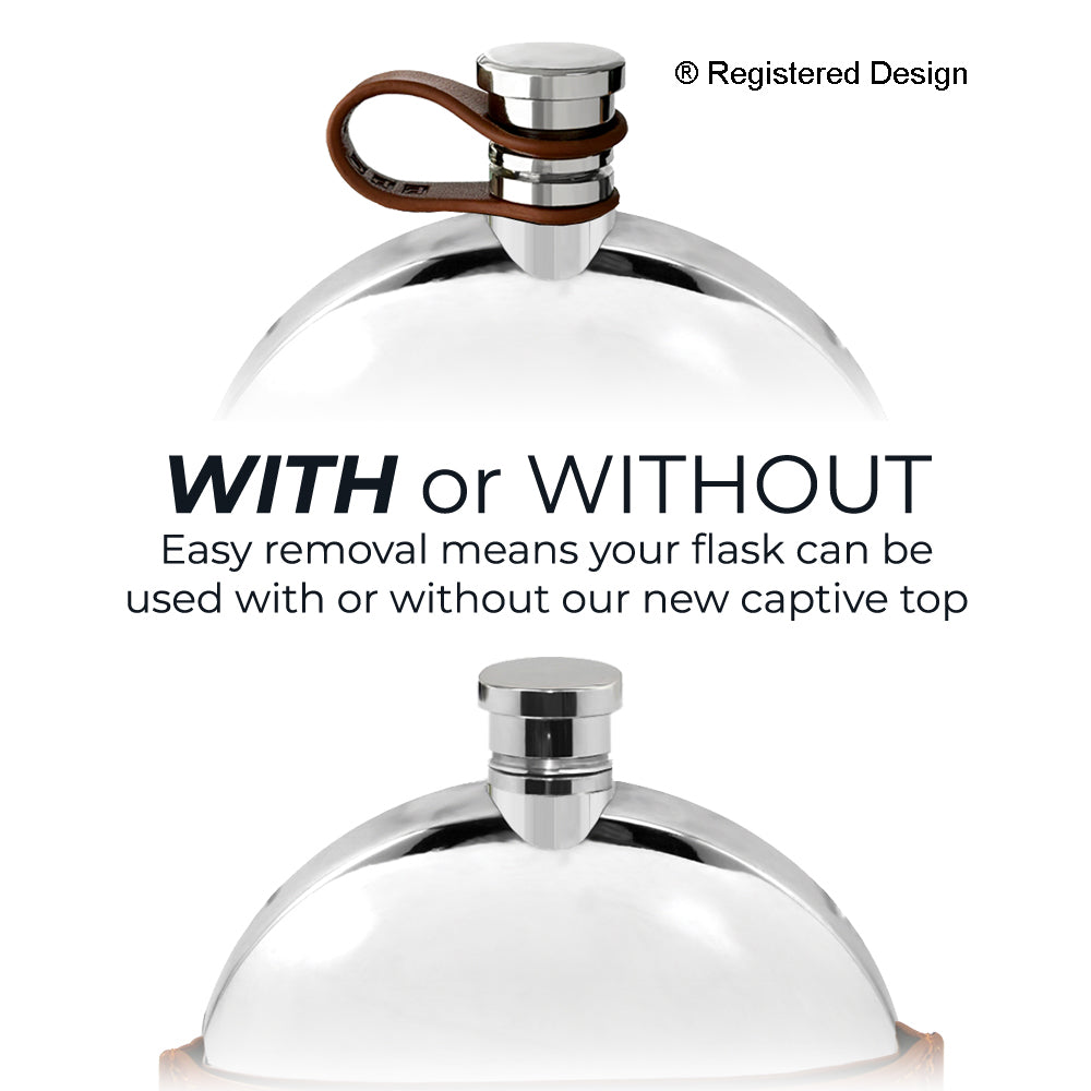 Flasque de poche ronde de 6 oz en étain avec motif celtique complexe