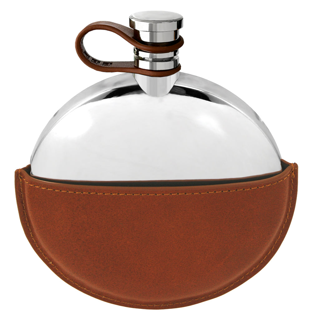 english factory 6oz Pewter Hip Flask with Embossed Brass Thistle