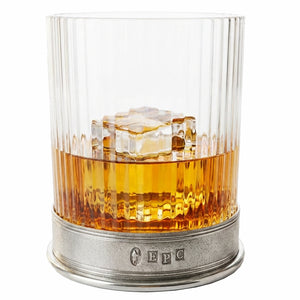 Legacy 11oz Pewter Ribbed Whisky Glass Tumbler