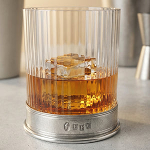 Legacy 11oz Pewter Ribbed Whisky Glass Tumbler