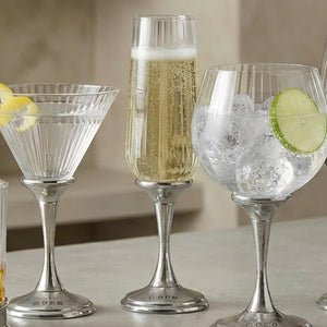 Legacy Pewter Ribbed Champagne Glass