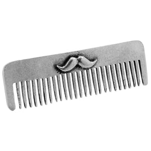 Pewter Moustache Beard Comb