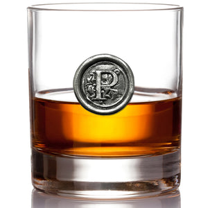Monogramme Whisky Gobelet en verre Whisky Cadeau personnalisé avec étain Intial