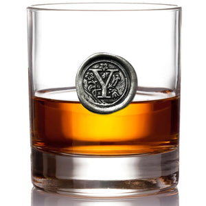 Monogramme Whisky Gobelet en verre Whisky Cadeau personnalisé avec étain Intial