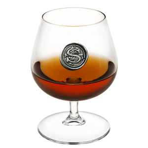 Monogramme Brandy Cognac Snifter Verre personnalisé Cadeau avec étain Intial