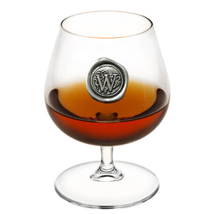 Monogramm Brandy Cognac Snifter Glas personalisiertes Geschenk mit Zinn Intial