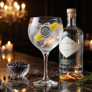 Monogram Gin Glass Personalised Gift With Pewter Initial