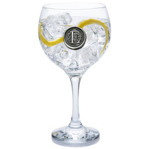 Bicchiere da gin con monogramma Regalo personalizzato con iniziale in peltro