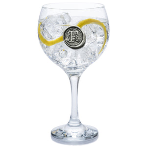Bicchiere da gin con monogramma Regalo personalizzato con iniziale in peltro