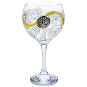 Monogramm Gin Glas personalisiertes Geschenk mit Zinn Initial