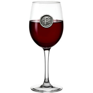 Bicchiere da vino con monogramma Regalo personalizzato con iniziale in peltro