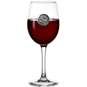 Monogram Wine Glass Personalised Gift With Pewter Initial
