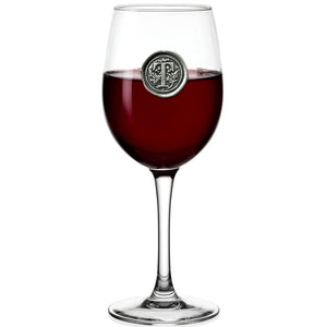 Monogram Wine Glass Personalised Gift With Pewter Initial