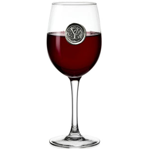 Monogramm Weinglas personalisiertes Geschenk mit Zinn Initial