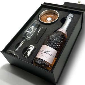 Luxury Prosecco Gift Set Includes Bottle, Flute, Pewter Bottle Coaster, Pewter Bottle Sealer & Pewter Coaster