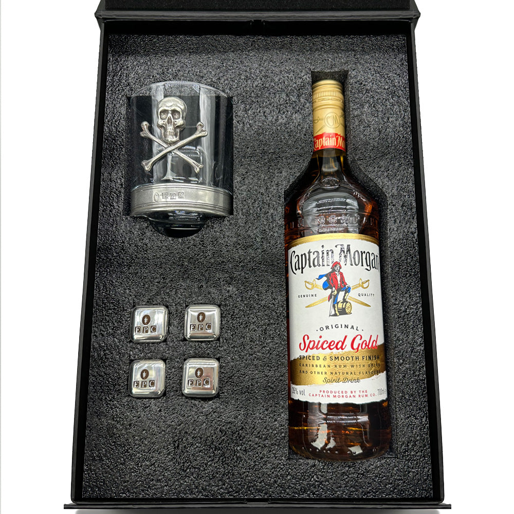 Luxury Rum Gift Set Includes Bottle, Glass and Ice Stones