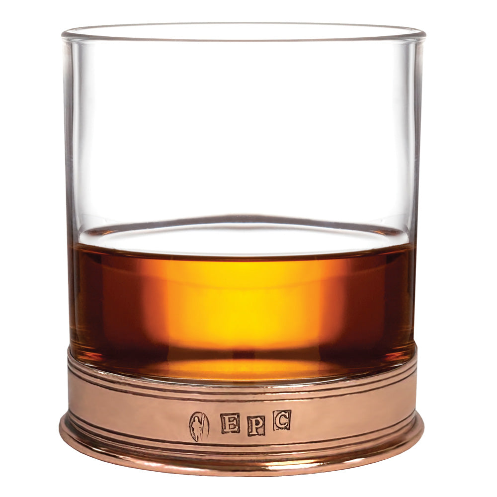 Bicchiere di vetro per whisky 11oz Copper Pewter Rose